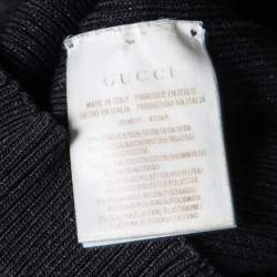 Pre Owned Gucci Black Lurex Ribbed Knit Tank Top XS
