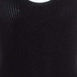 Pre Owned Gucci Black Lurex Ribbed Knit Tank Top XS