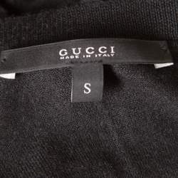 Pre Owned Gucci Black Cashmere Silk Knit V Neck Sweater S