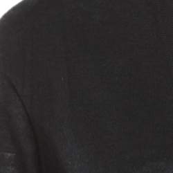Pre Owned Gucci Black Cashmere Silk Knit V Neck Sweater S
