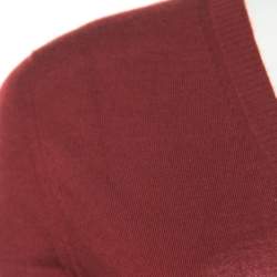 Pre Owned Gucci Red Cashmere V-Neck Sweater S