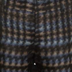 Pre Owned Gucci Metallic Houndstooth Pattern Silk Jacquard Skinny Trousers S