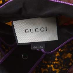 Gucci Multicolor Floral Bonded Lace Plisse Dress M