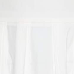 Pre Owned Gucci White Cotton Pleated A Line Skirt M