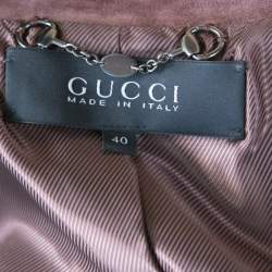 Gucci Dull Purple Suede Biker Jacket S