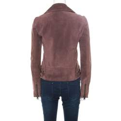 Gucci Dull Purple Suede Biker Jacket S