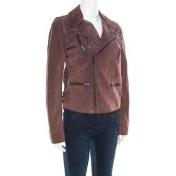 Gucci Dull Purple Suede Biker Jacket S