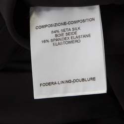 مملوكة مسبقًا Gucci Black Silk Metal Fish Bone Embellished Ruched Dress M