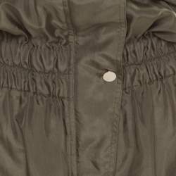 Gucci Olive Green Silk Clinched Waist Tapered Jumpsuit M