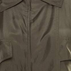 Gucci Olive Green Silk Clinched Waist Tapered Jumpsuit M