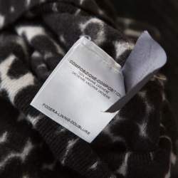 Pre Owned Gucci Black and White Cashmere Printed Cropped Cardigan XS