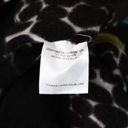 Pre Owned Gucci Black and White Printed Cashmere Top XS