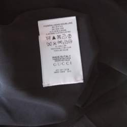 Gucci Black Silk Gold hem Detail Pleated Skirt M