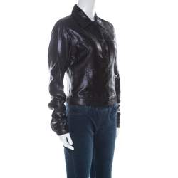 Gucci Black Lurex Knit Shiny Look Jacket M