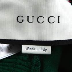 Pre Owned Gucci Green Cotton Blend Striped Side Seam Detail Sweatpants L 