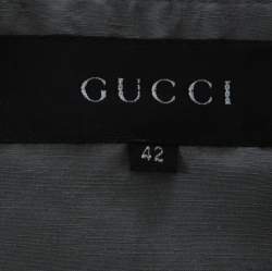 Pre Owned Gucci Grey Linen & Silk Blend Women's Blazer M