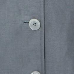 Pre Owned Gucci Grey Linen & Silk Blend Women's Blazer M