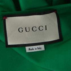 مملوكة مسبقًا Gucci Green Shiny Jersey Bodysuit S