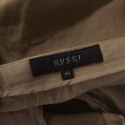 Pre Owned Gucci Beige Linen Flared Trousers M 