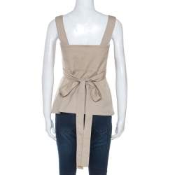 Gucci Beige Cotton Sleeveless Top M