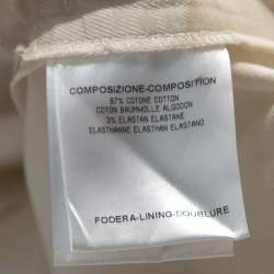 مملوكة مسبقًا Gucci Cream Cotton Bamboo Buckle Detail Tapered Trousers S