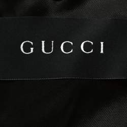 Pre Owned Gucci Black Leather Blazer M