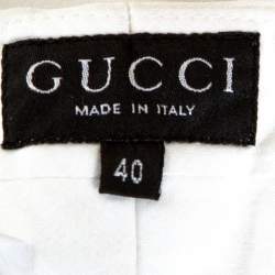 Pre Owned Gucci Off White Crepe Flared Pants S