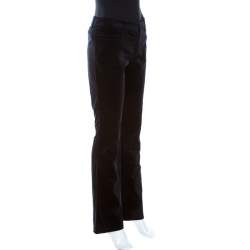 Pre Owned Gucci Navy Blue Velvet Flared Pants S 