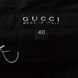 Pre Owned Gucci Navy Blue Velvet Flared Pants S 