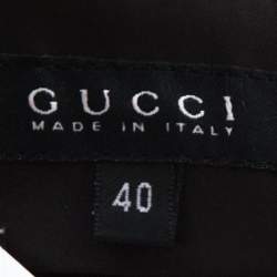 Gucci Brown Synthetic and Velvet Waist Trim Trousers S