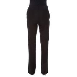 Pre Owned Gucci Black Wool Straight Leg Pants S