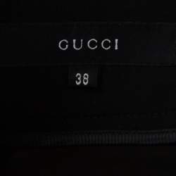 Pre Owned Gucci Black Wool Straight Leg Pants S