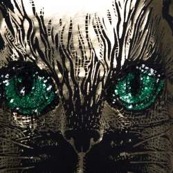 Pre Owned تي شيرت غوتشي مزخرف Mystic Cat Guccification أسود M