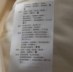 Pre Owned فستان غوتشي واسع مزخرف بكريستال حرير كريمي مقاس صغير (سمول)