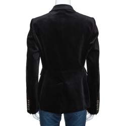 Pre Owned Gucci Black Velvet Horsebit Detail Tailored Blazer M