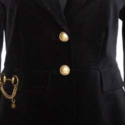 Pre Owned Gucci Black Velvet Horsebit Detail Tailored Blazer M