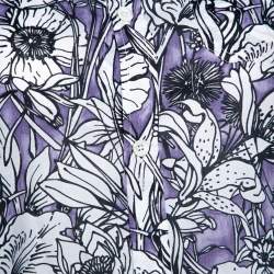 Pre Owned Gucci Purple Floral Print Cotton Short Sleeve Shirt S
