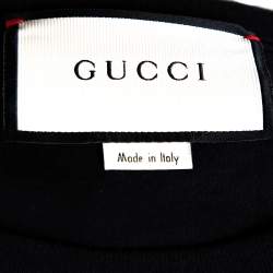 مملوكة مسبقًا Gucci Black Sequin Embellished Cotton Shooting Stars T Shirt M