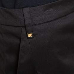 Gucci Black Cotton High Waisted Pleated Front Trousers S