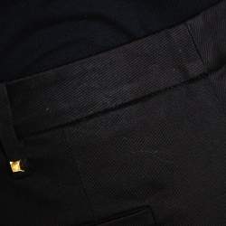 Gucci Black Cotton High Waisted Pleated Front Trousers S