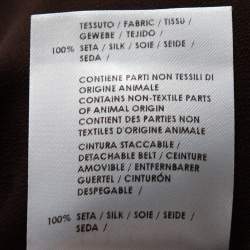 Gucci Brown Silk Crepe Button Down Belted Dress S