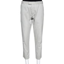 Gucci Beige Cotton Web Detail College Fit Trousers L