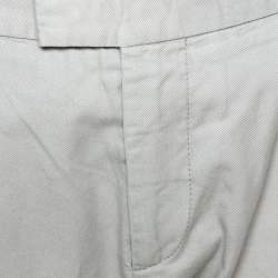 Pre Owned Gucci Beige Cotton Web Detail College Fit Trousers L