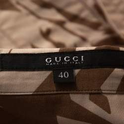 Gucci Brown Printed Cotton Short Sleeve Safari Shirt S