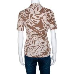 Gucci Brown Printed Cotton Short Sleeve Safari Shirt S