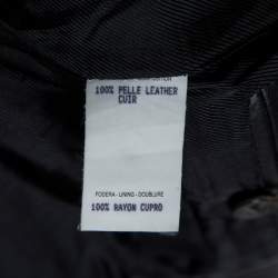 Gucci Black Leather One Buttoned Blazer S