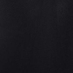 مملوكة مسبقًا Gucci Black Jersey Leather Strap Detail V-Neck Top L