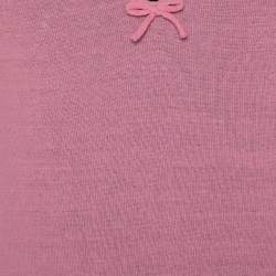 Gucci Pink Cotton Knit Bow Detail Sleeveless Top M