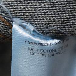 Pre Owned Gucci Dark Blue Denim Elasticized Waist Cropped Jacket S