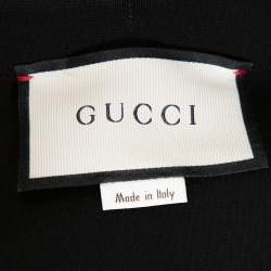 مملوكة مسبقًا فستان غوتشي مكشكش حافة ويب سيلفي جيرسيه سترتش أسود XL